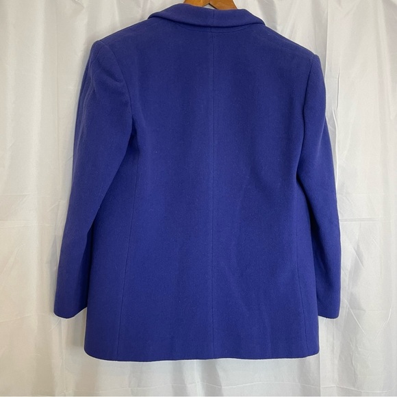 BORELLI Women’s Vintage Blue Purple Wool Heavy Blazer Coat‎ Lined Size 14 - Picture 9 of 11